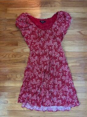 Madewell Red Floral Midi Dress